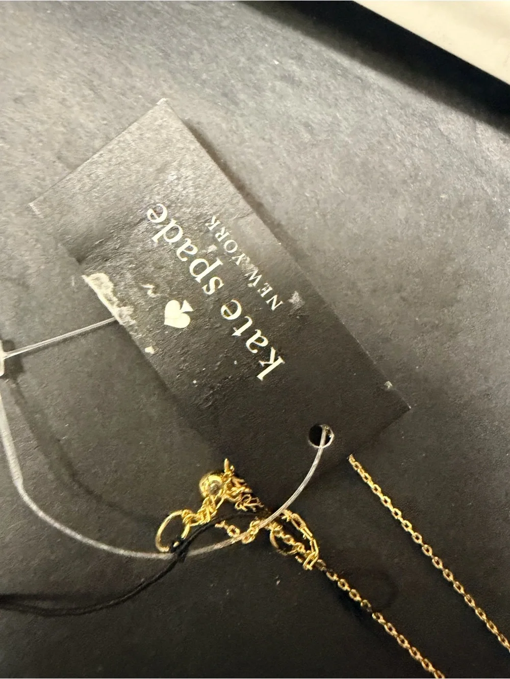 NWT kate spade 19 Inch Chain - Gold Bow Pendant Necklace with Crystals